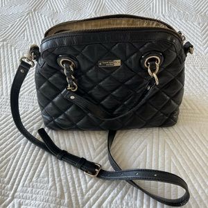kate spade black quilted leather crossbody bag